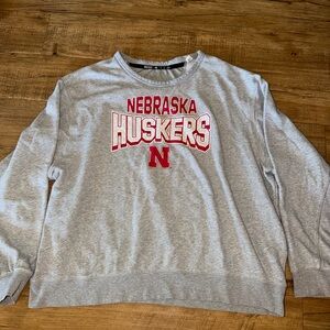 Adidas Nebraska Huskers Gray Crewneck Sweatshirt